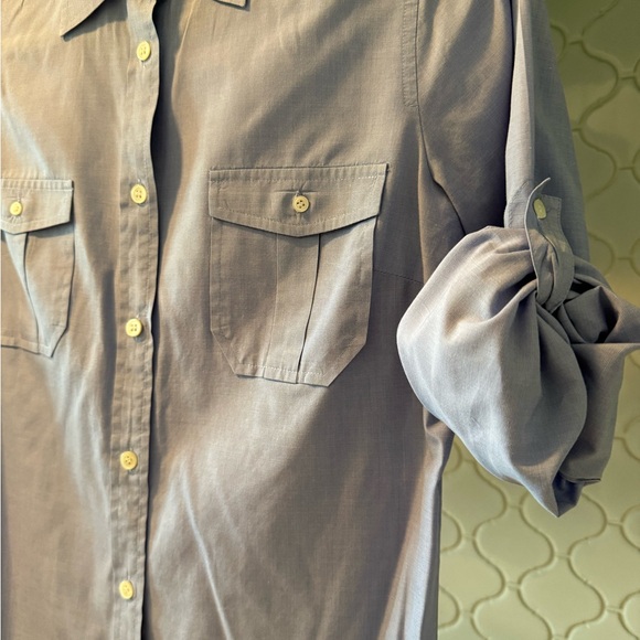 Women’s J. Crew Blue Button-Up Shirt - Picture 2 of 3
